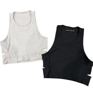 Outdoor Voices Athena Crop Top Sports Bra Bundle Set Of Two Grey Size Small